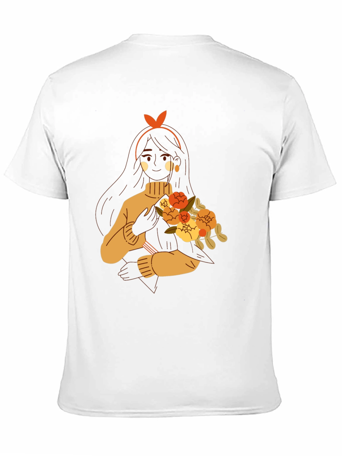 Floral Girl Graphic Tee - Trendy Casual Wear
