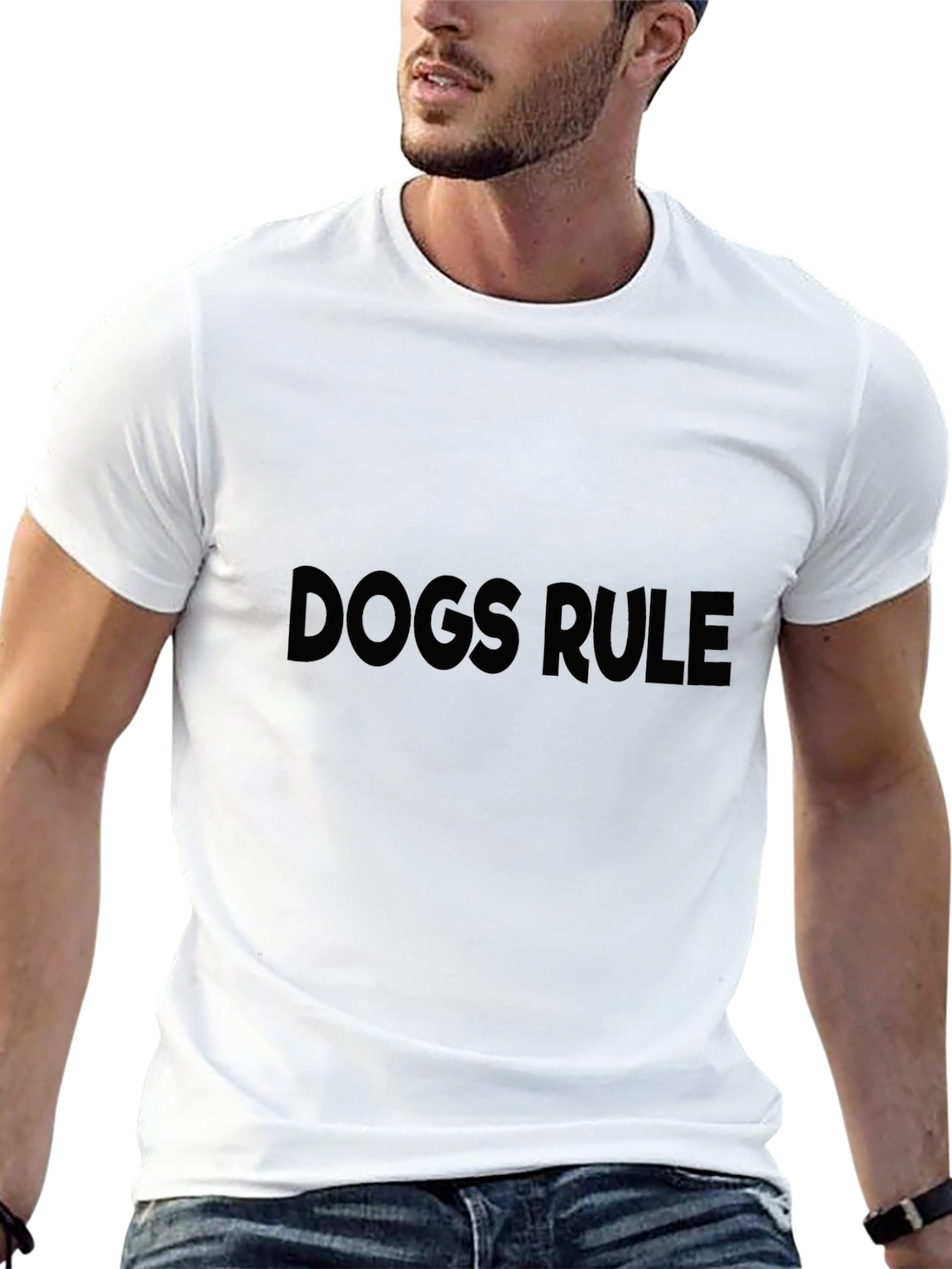 Dogs Rule Black T-Shirt for Men