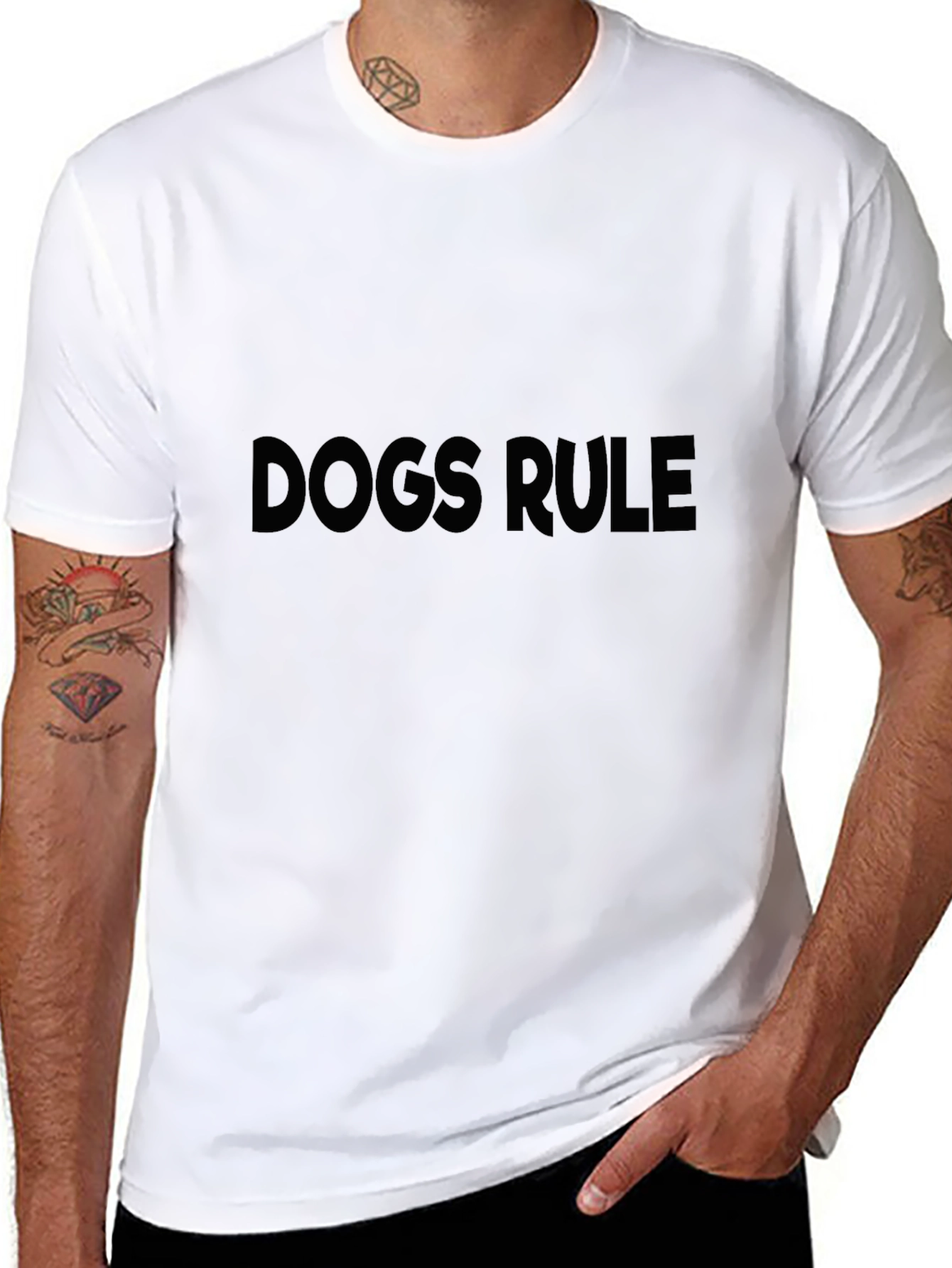 Dogs Rule Black T-Shirt for Men
