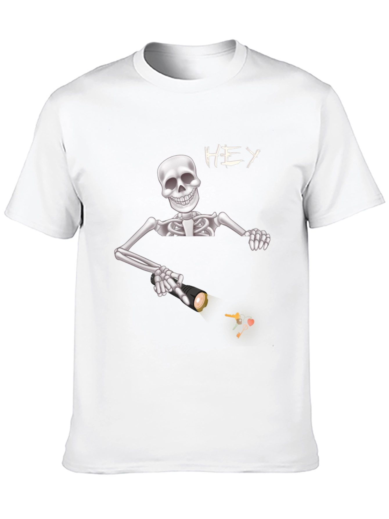 Skeleton Flashlight Graphic Tee - Spooky Style