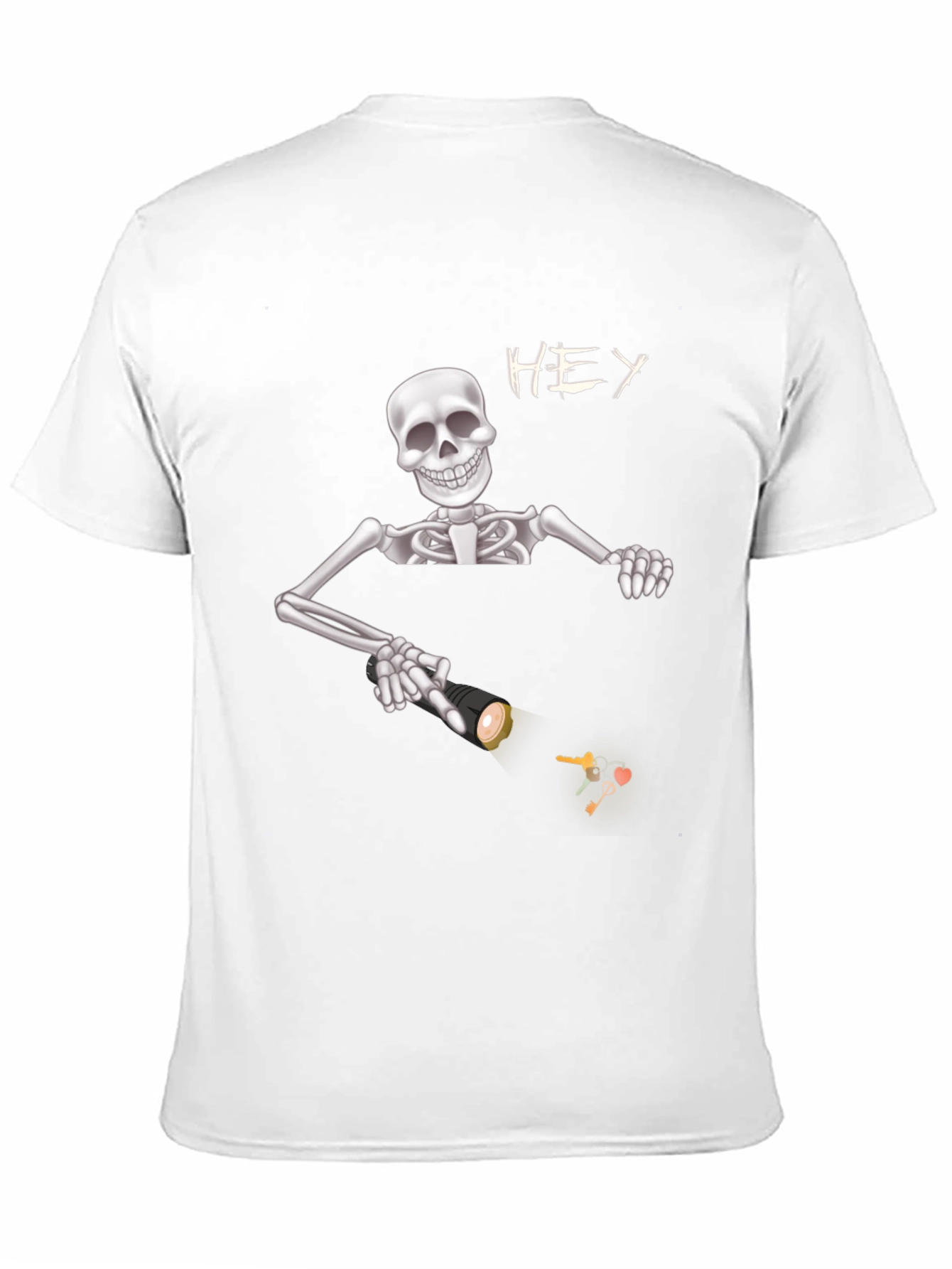 Skeleton Flashlight Graphic Tee - Spooky Style