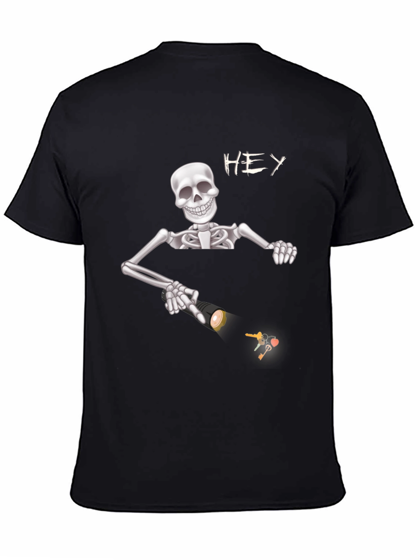 Skeleton Flashlight Graphic Tee - Spooky Style