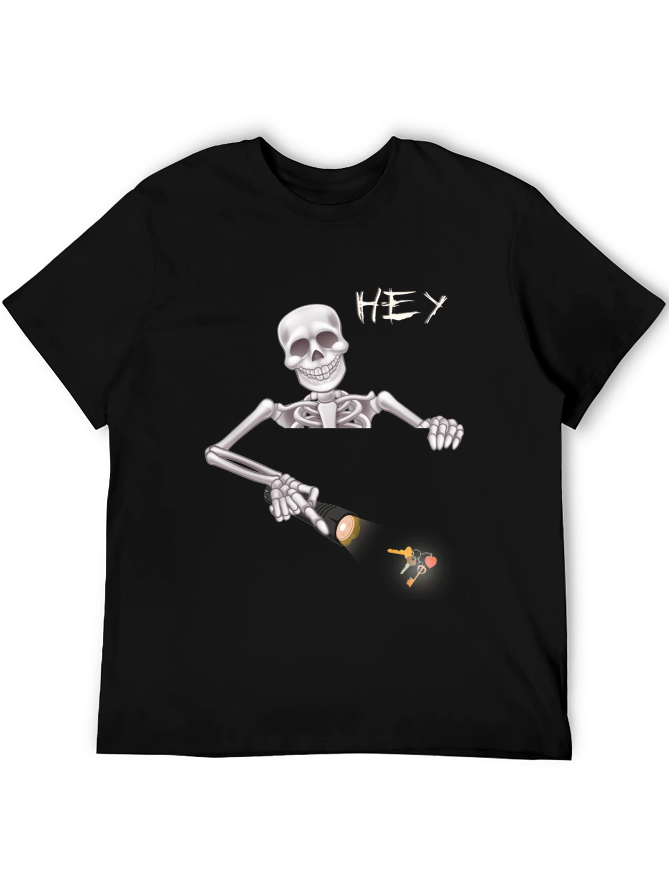 Skeleton Flashlight Graphic Tee - Spooky Style