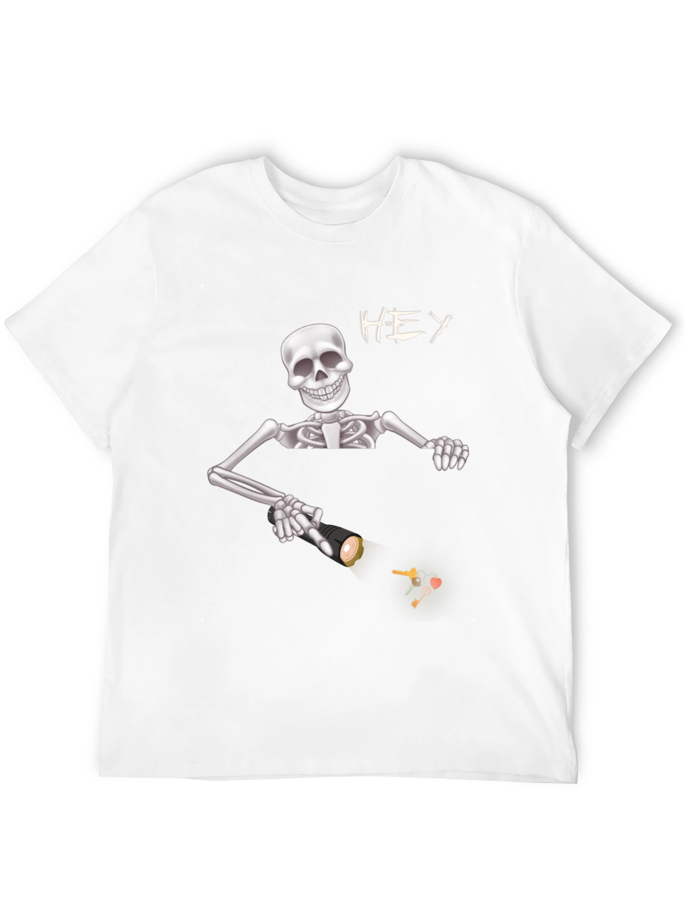 Skeleton Flashlight Graphic Tee - Spooky Style