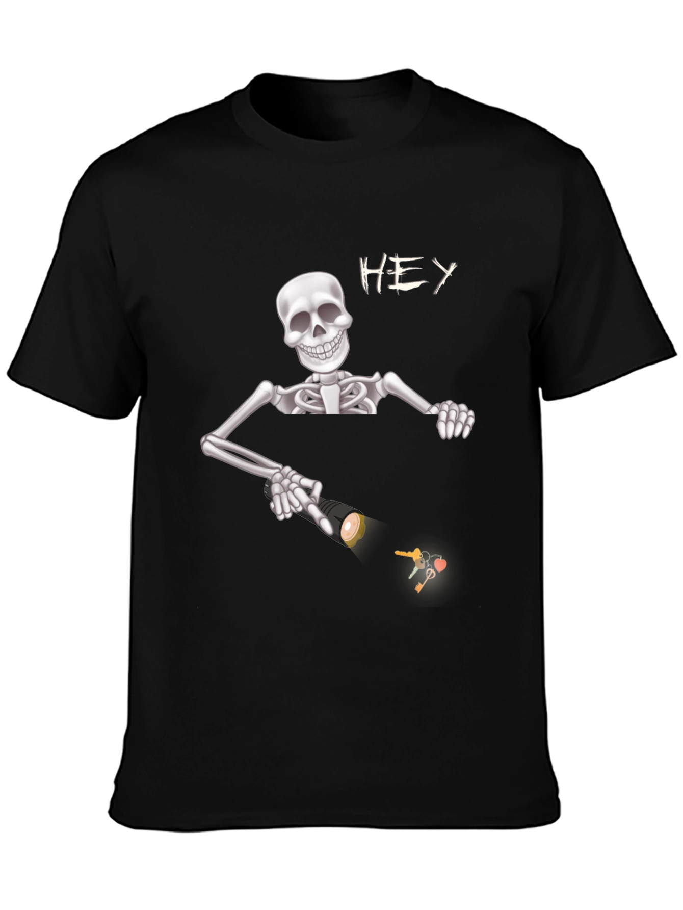 Skeleton Flashlight Graphic Tee - Spooky Style