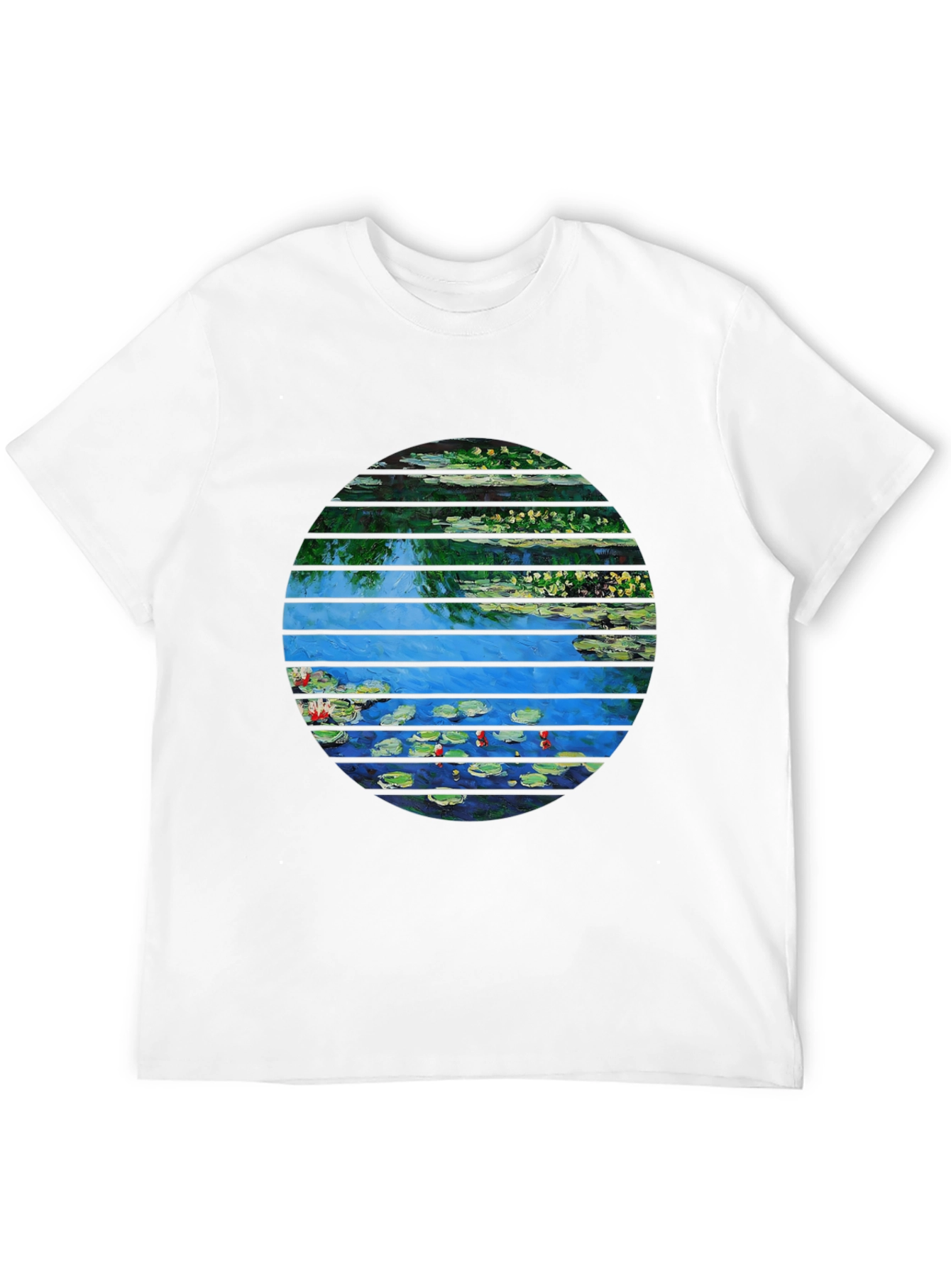 Monet Water Lilies Graphic Tee - Artistic Black T-Shirt