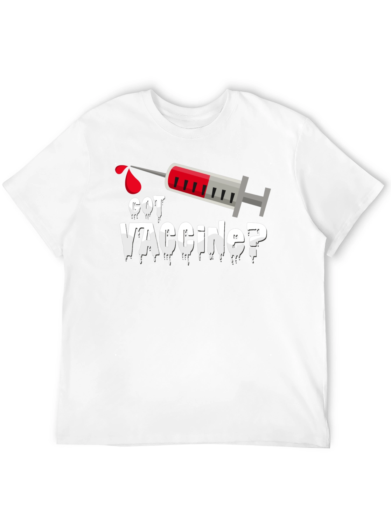 Got Vaccine? Black T-Shirt with Syringe Design