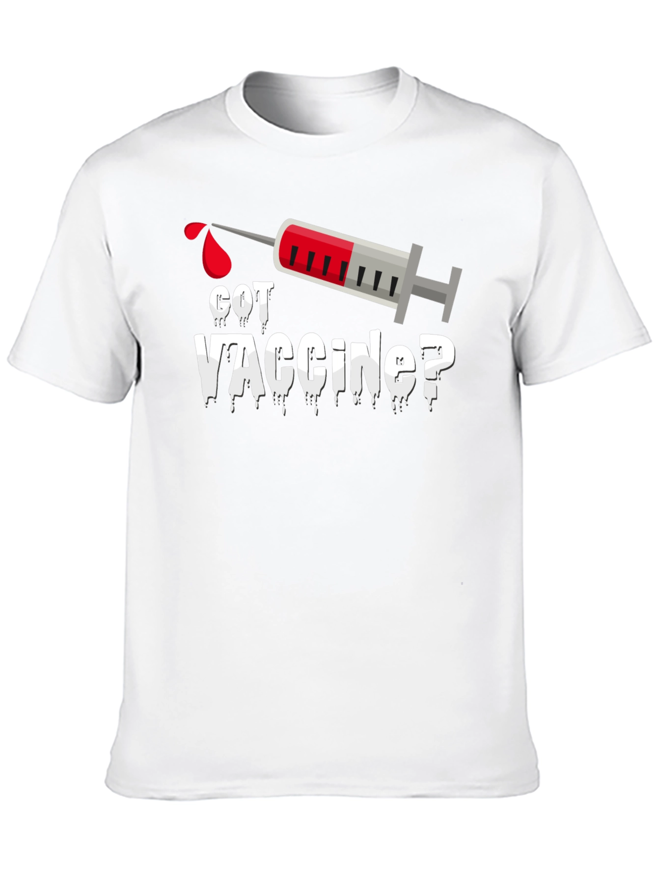 Got Vaccine? Black T-Shirt with Syringe Design