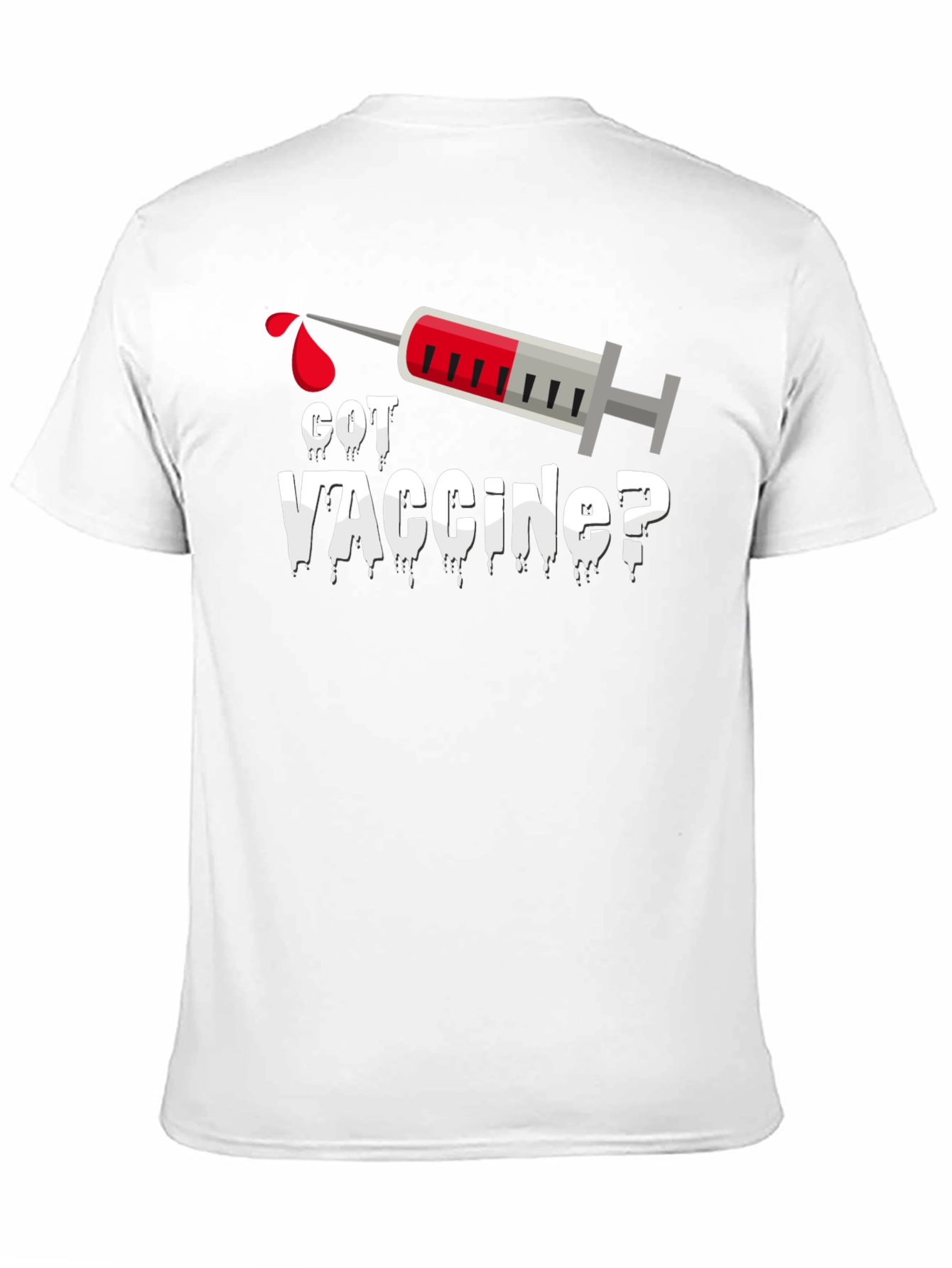 Got Vaccine? Black T-Shirt with Syringe Design