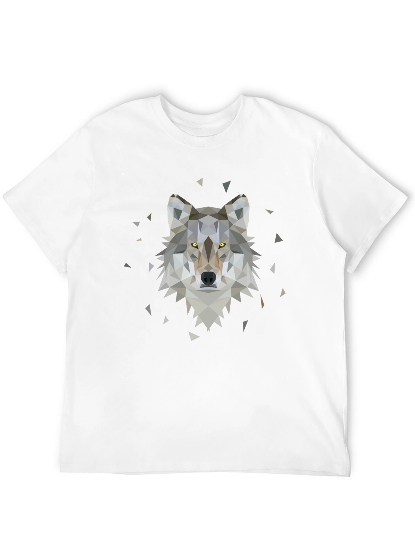 Geometric Wolf Graphic Tee - Black