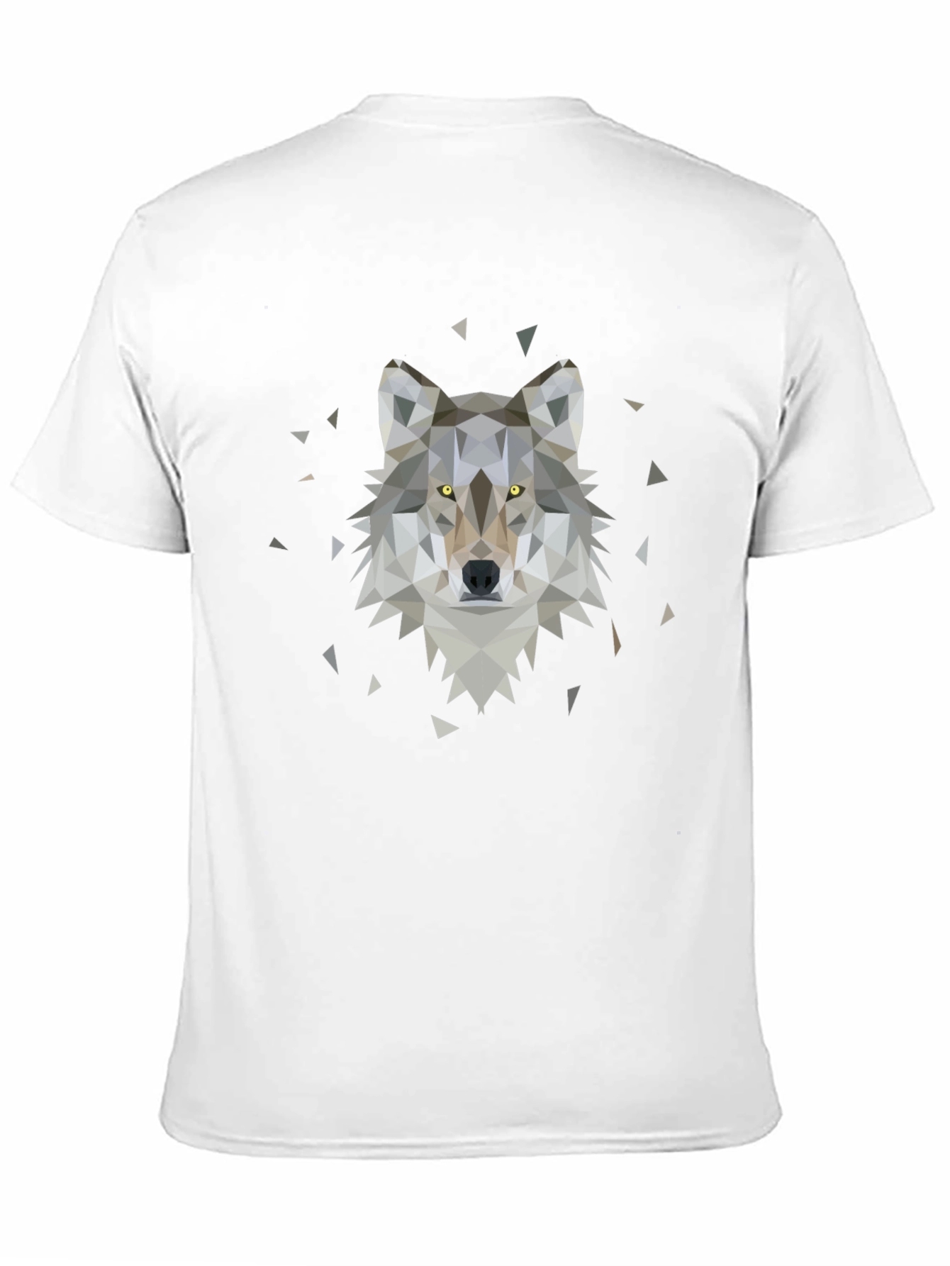 Geometric Wolf Graphic Tee - Black