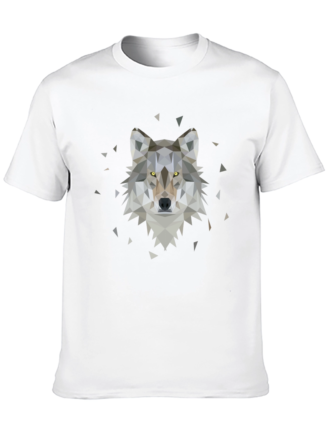 Geometric Wolf Graphic Tee - Black