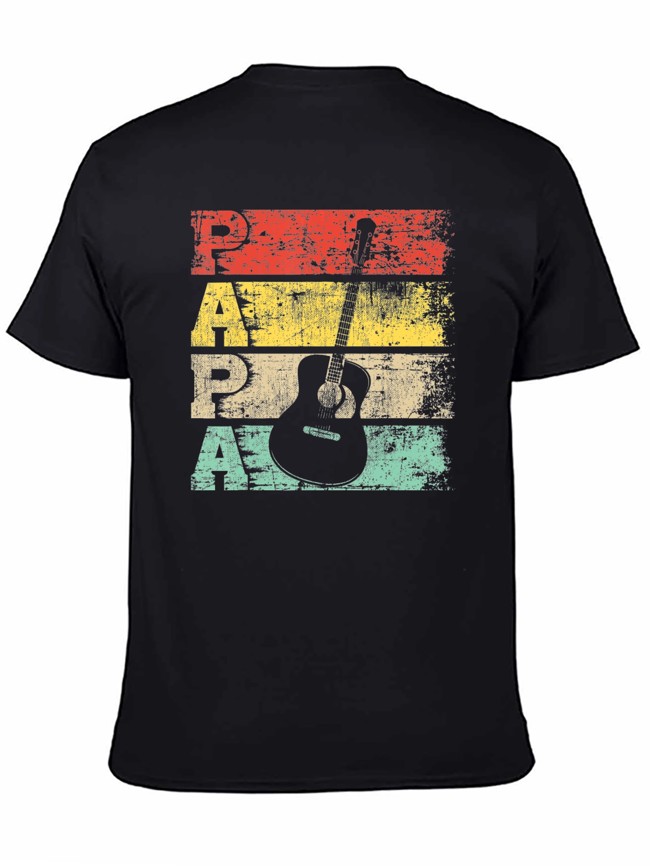 Retro Papa Guitar T-Shirt - Musician Fathers Day Tee