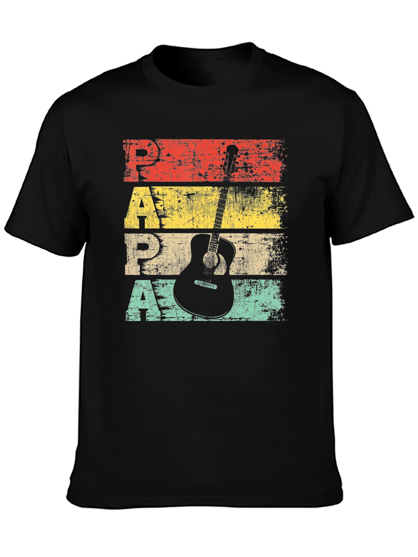Retro Papa Guitar T-Shirt - Musician Fathers Day Tee