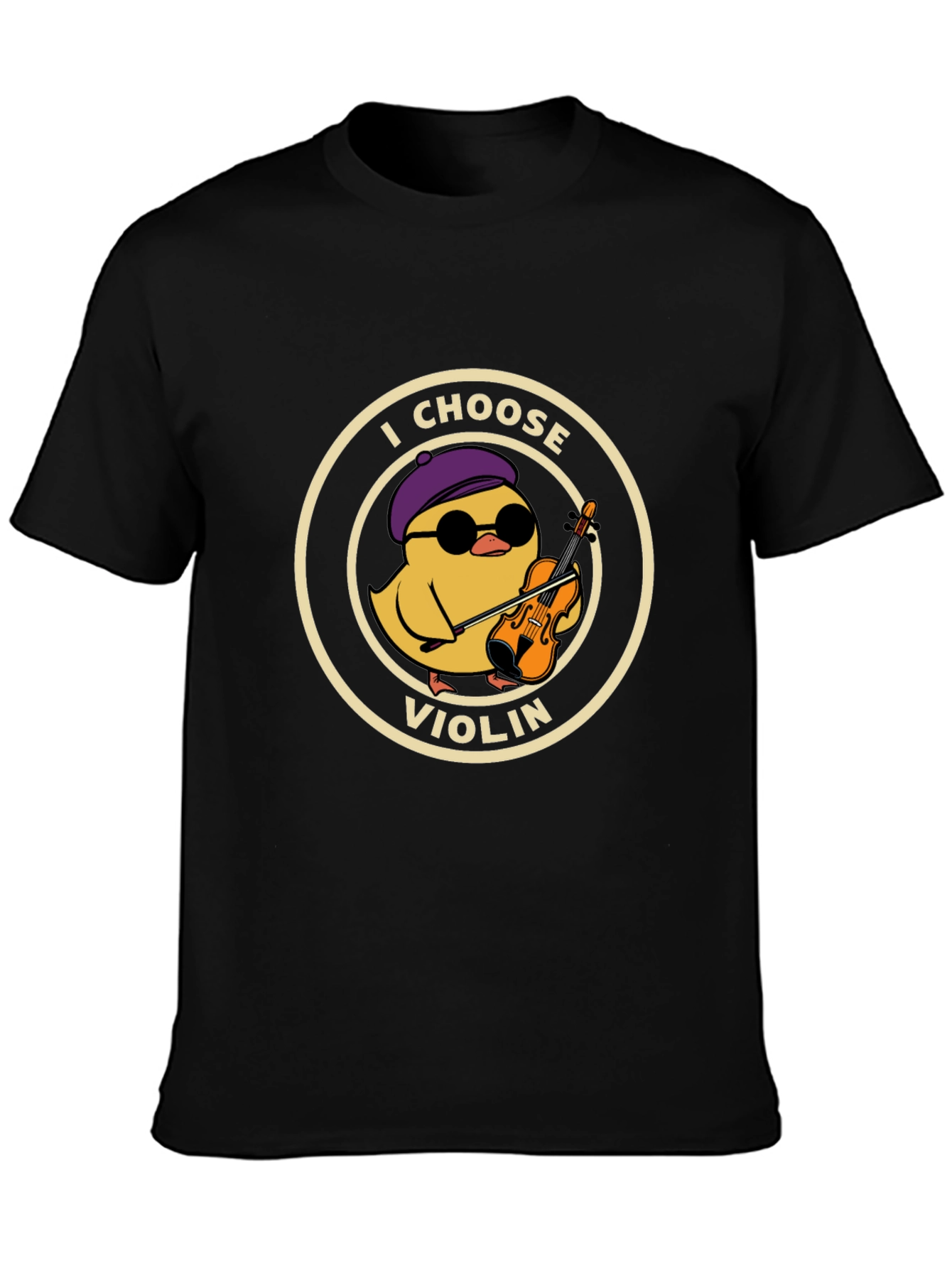 I Choose Violin Black T-Shirt - Music Lover Tee