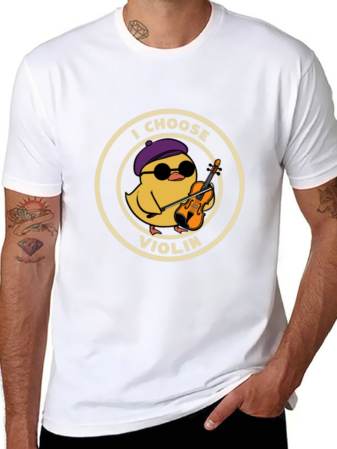 I Choose Violin Black T-Shirt - Music Lover Tee