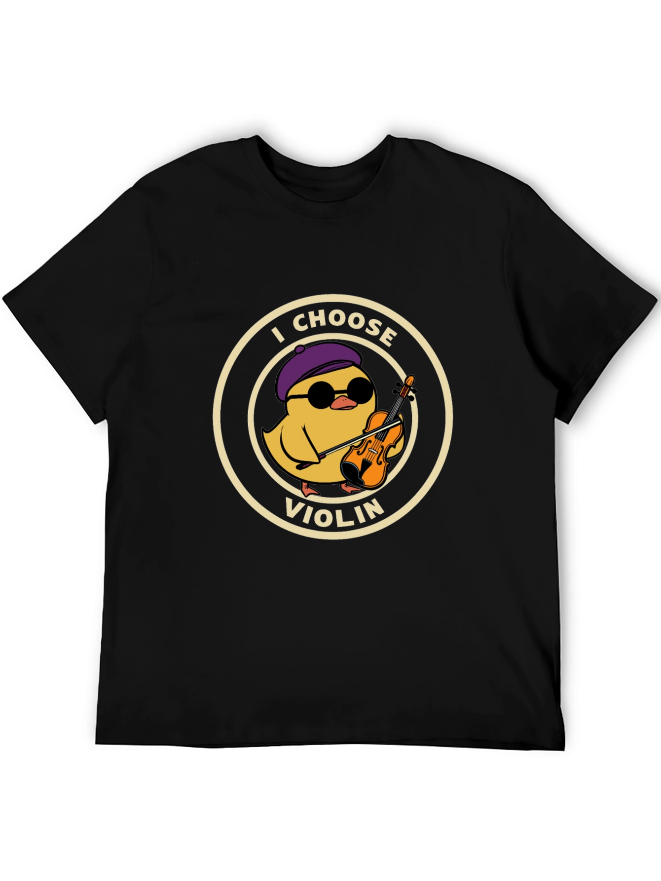 I Choose Violin Black T-Shirt - Music Lover Tee