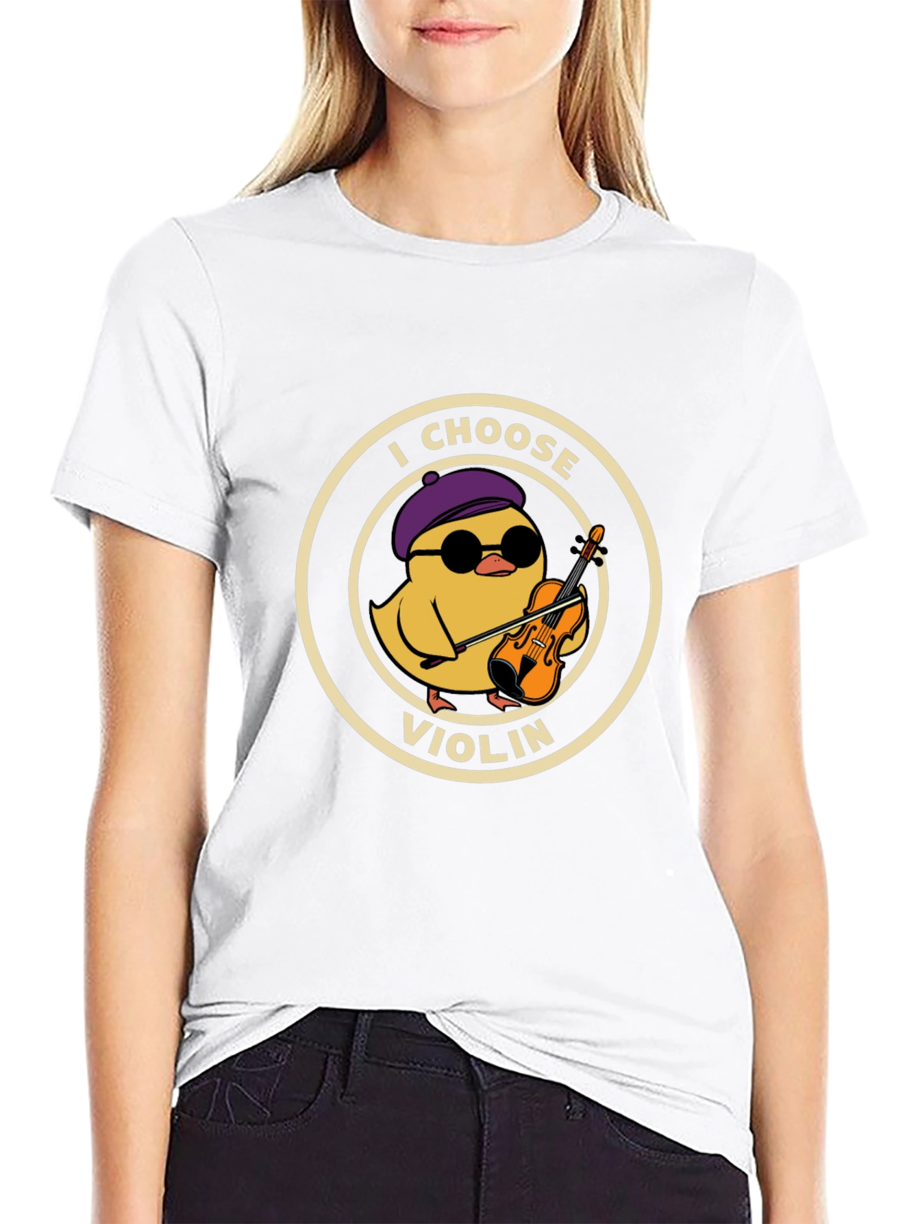 I Choose Violin Black T-Shirt - Music Lover Tee