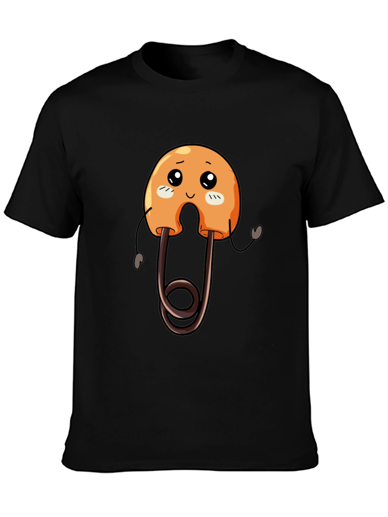 Cute Safety Pin Cartoon Graphic Tee