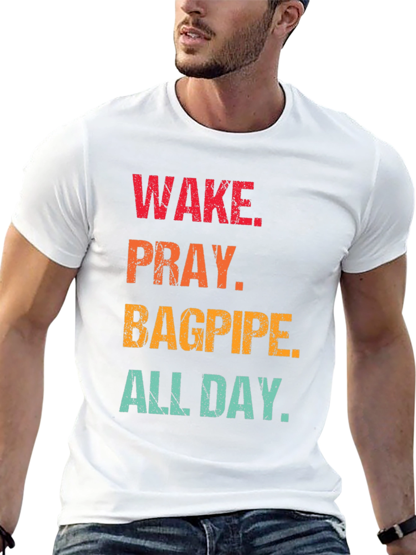 Wake Pray Bagpipe All Day T-Shirt