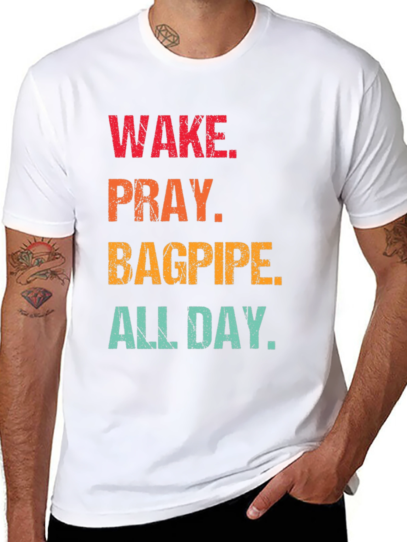 Wake Pray Bagpipe All Day T-Shirt