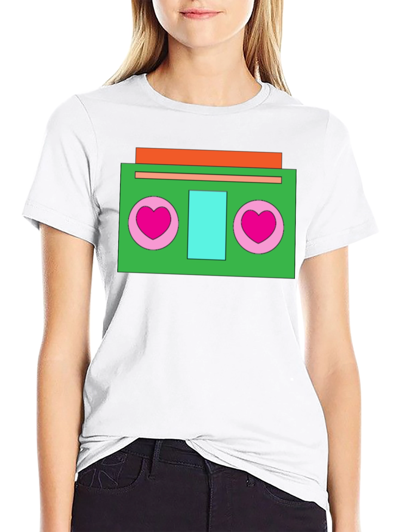 Retro Cassette Player Heart T-Shirt