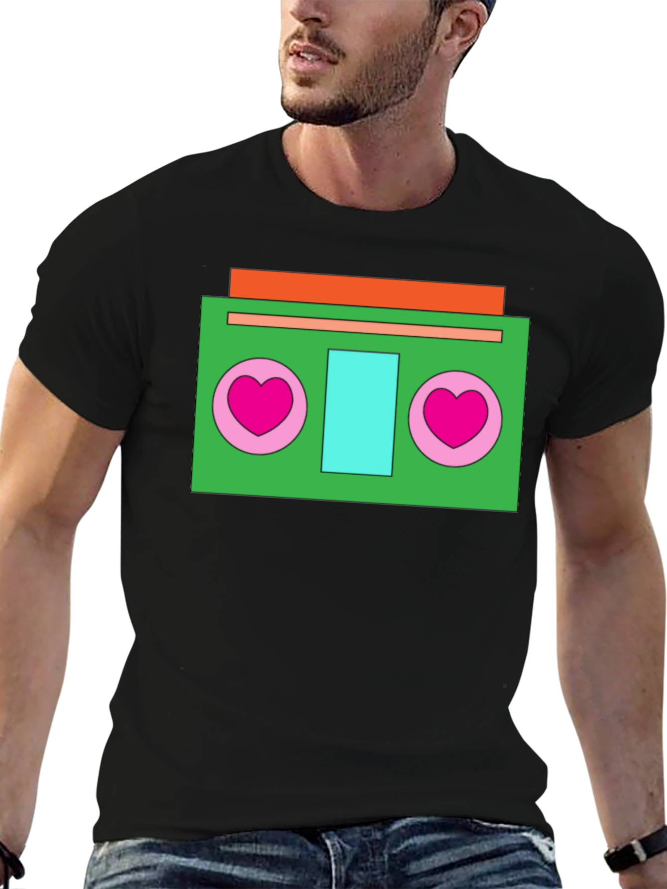 Retro Cassette Player Heart T-Shirt