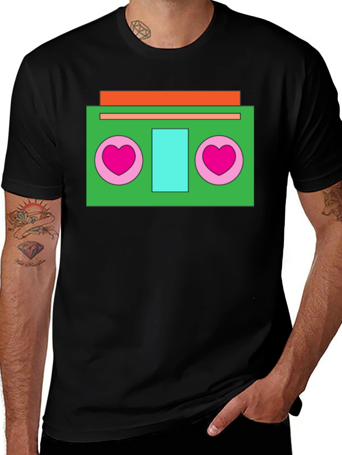 Retro Cassette Player Heart T-Shirt