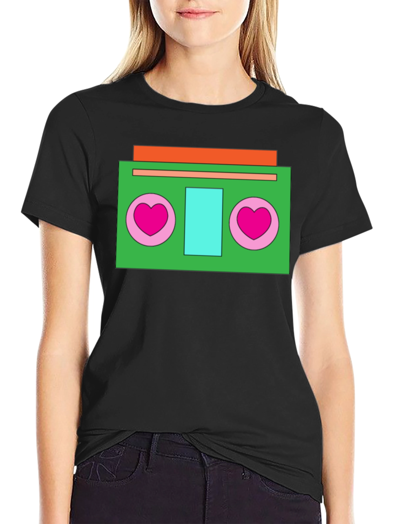 Retro Cassette Player Heart T-Shirt