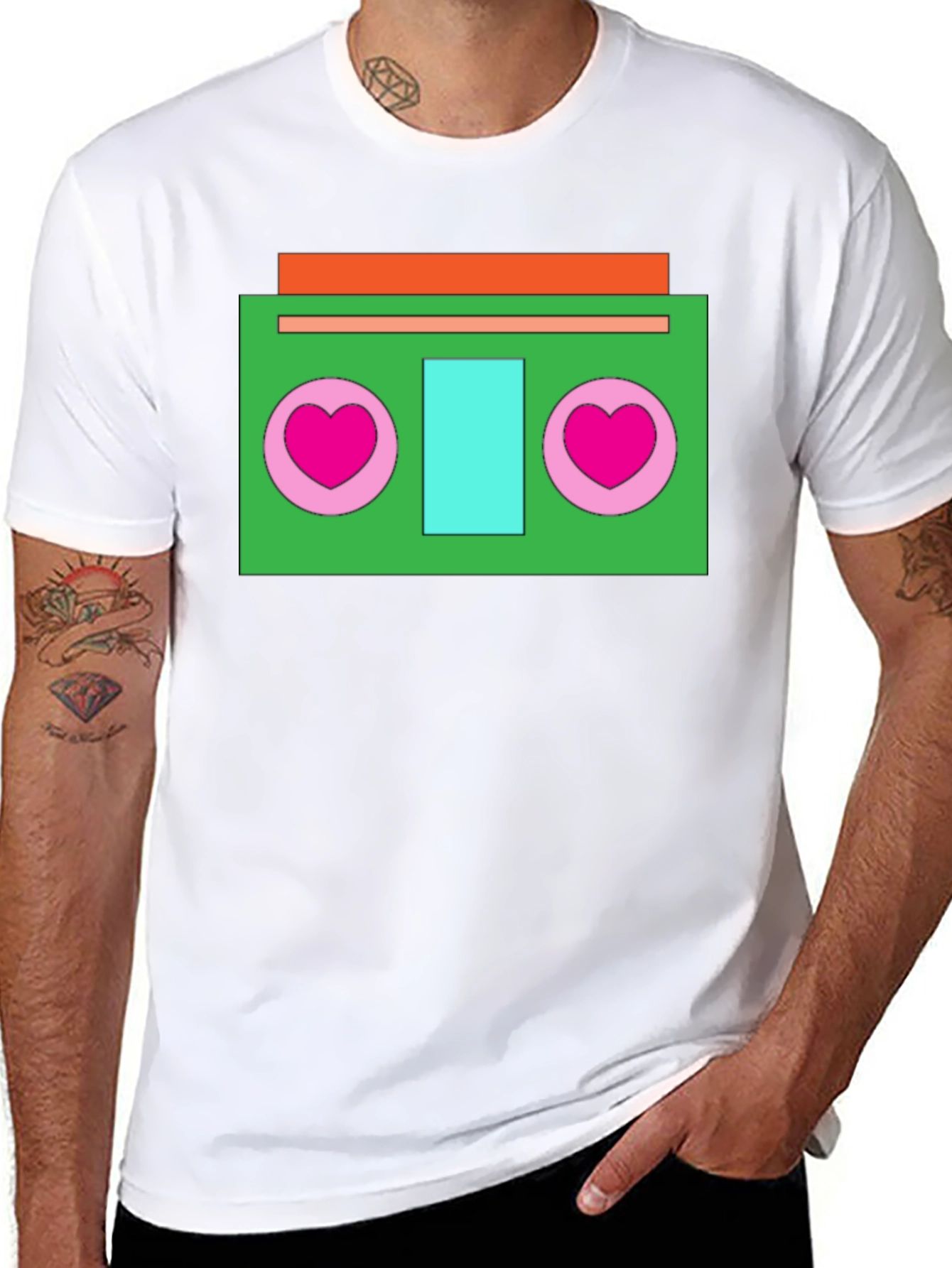 Retro Cassette Player Heart T-Shirt