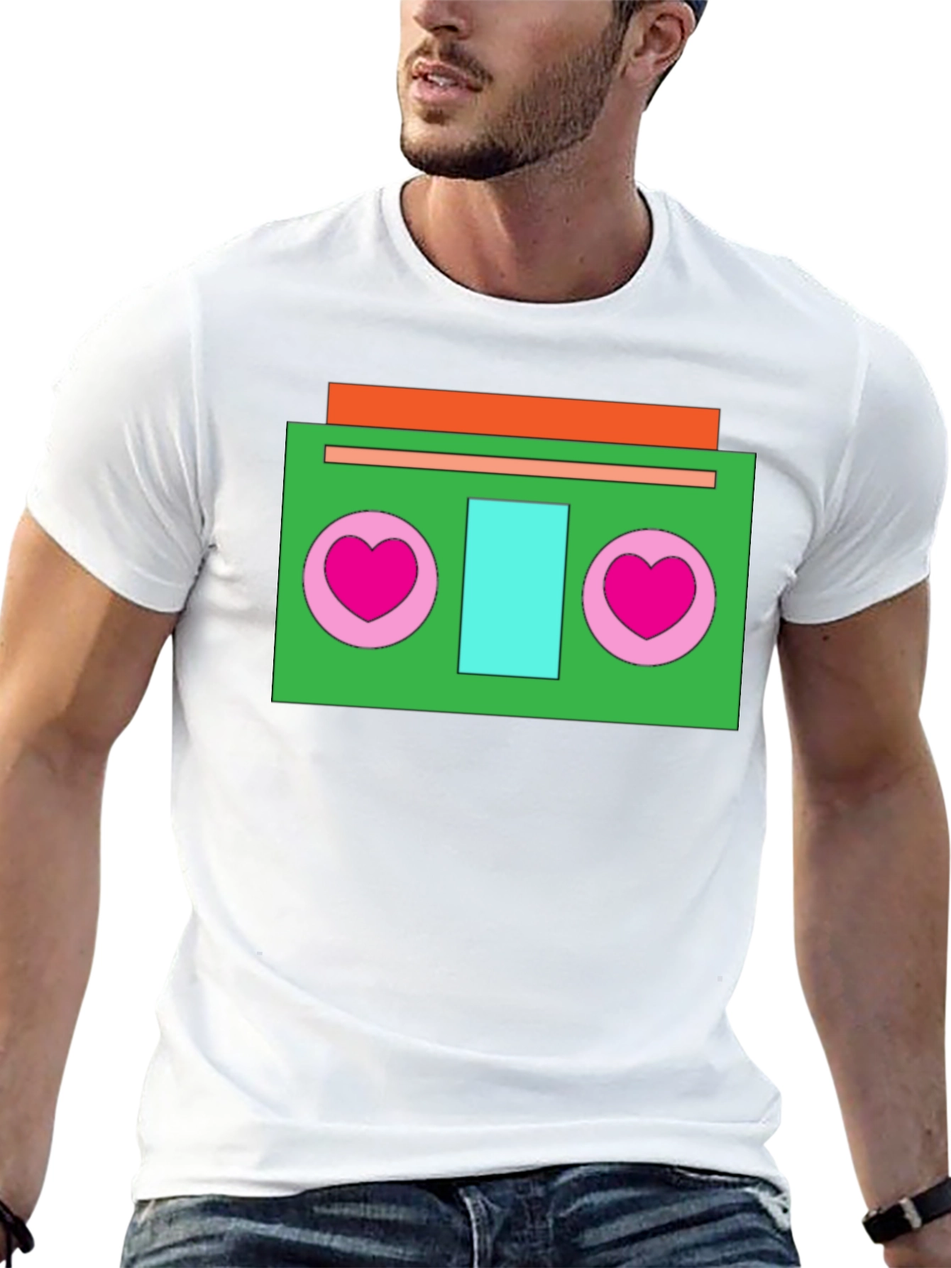 Retro Cassette Player Heart T-Shirt