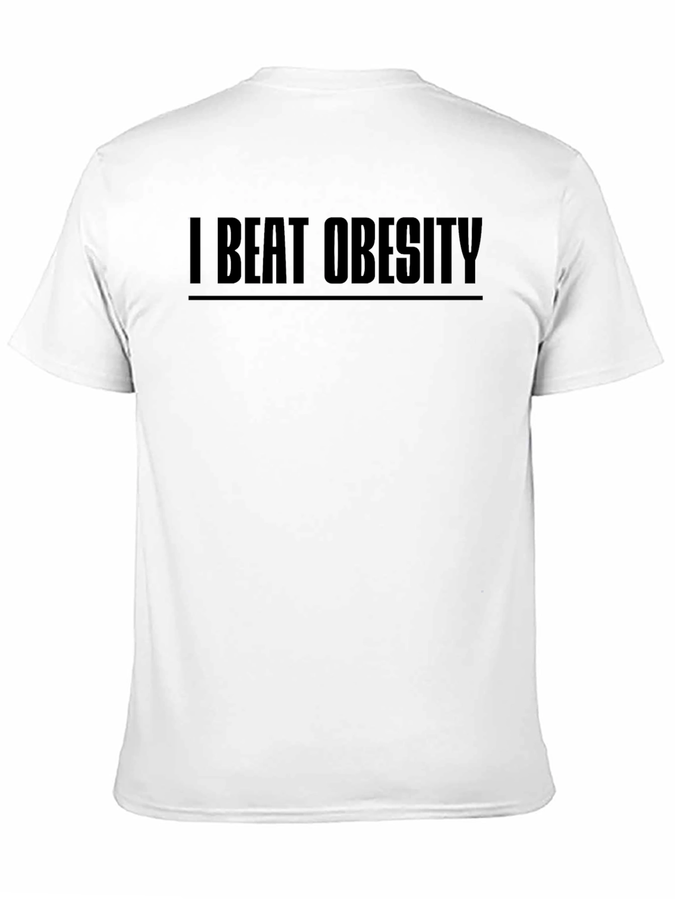 I Beat Obesity Black T-Shirt