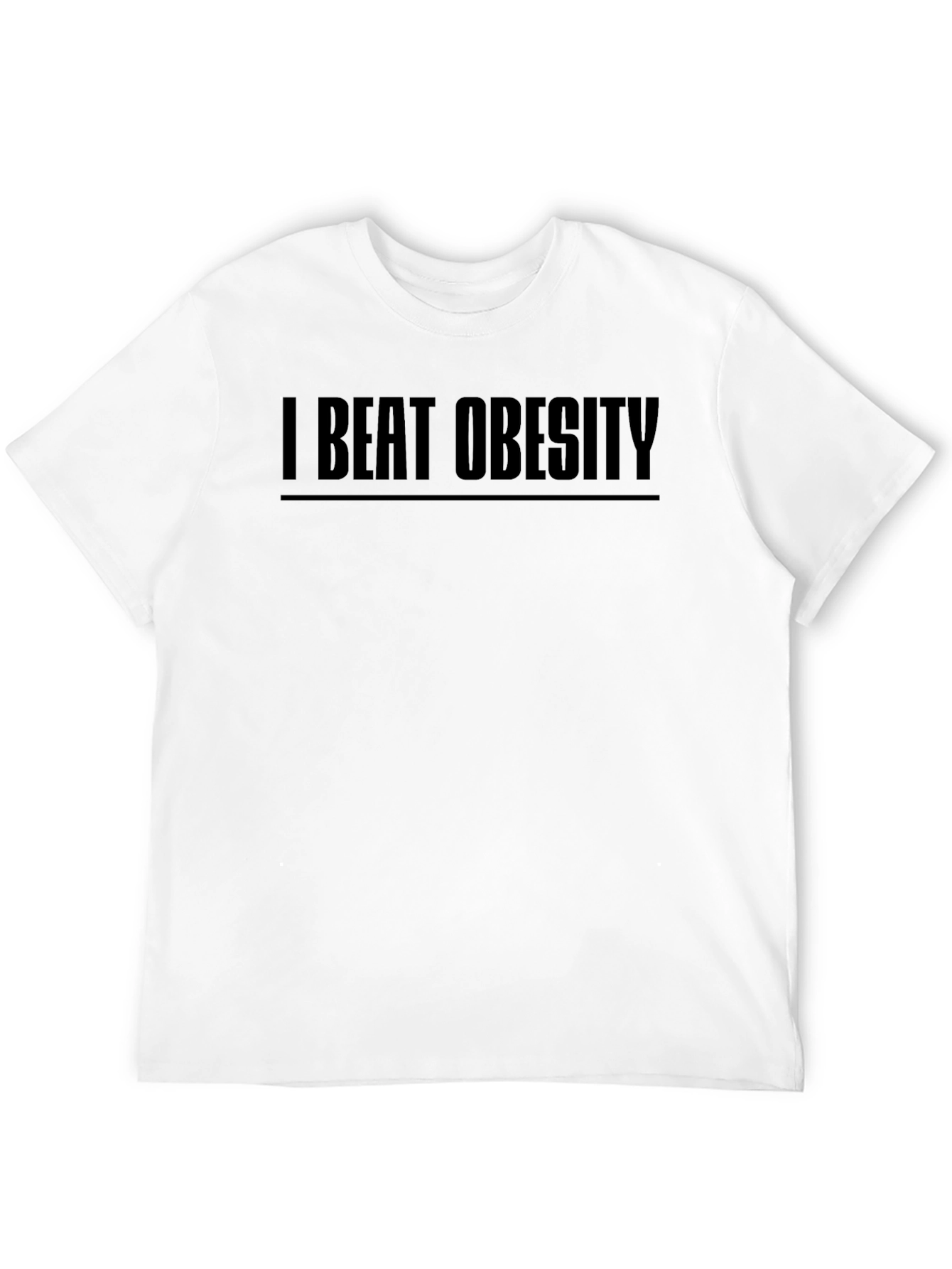 I Beat Obesity Black T-Shirt