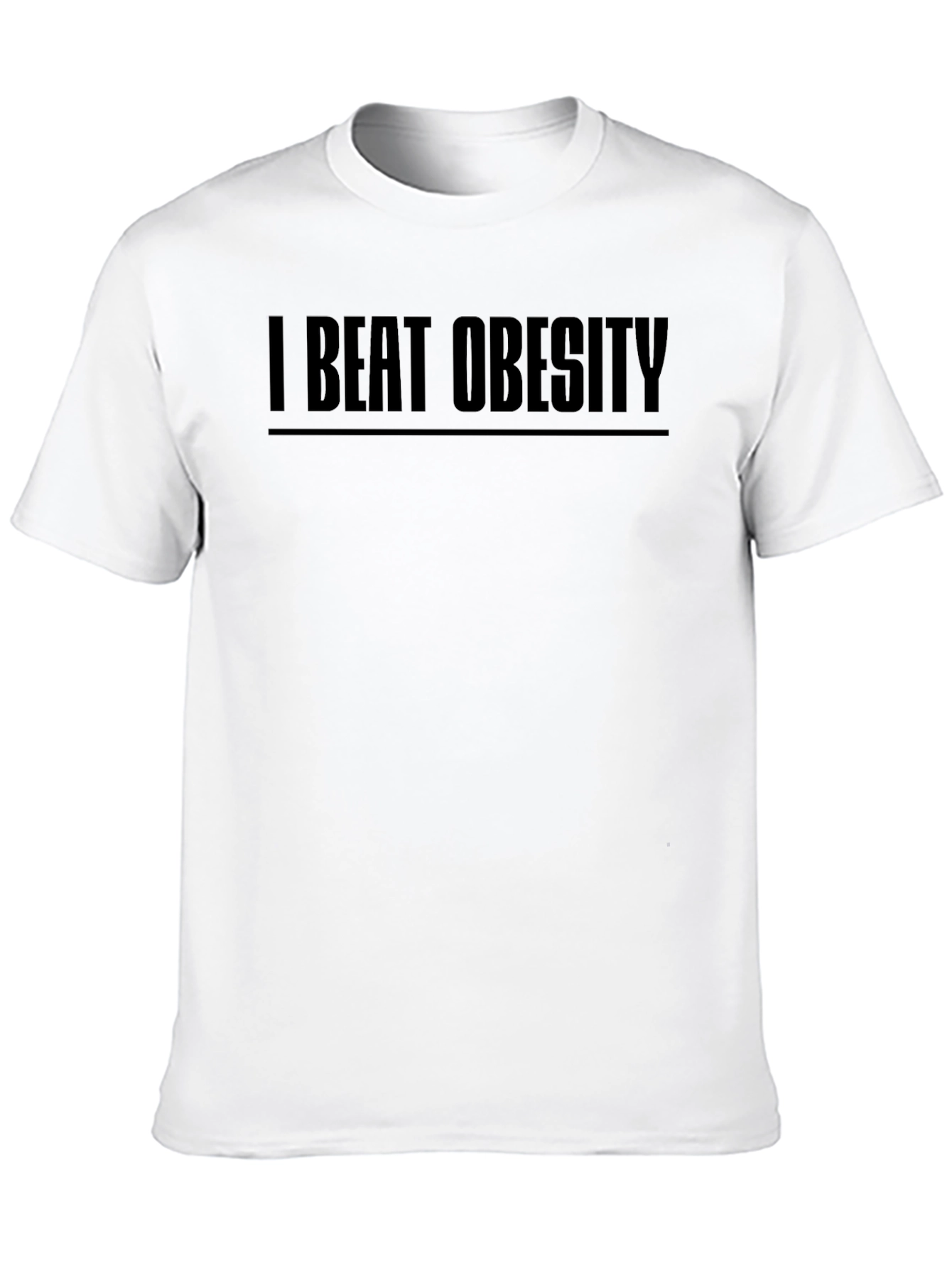 I Beat Obesity Black T-Shirt