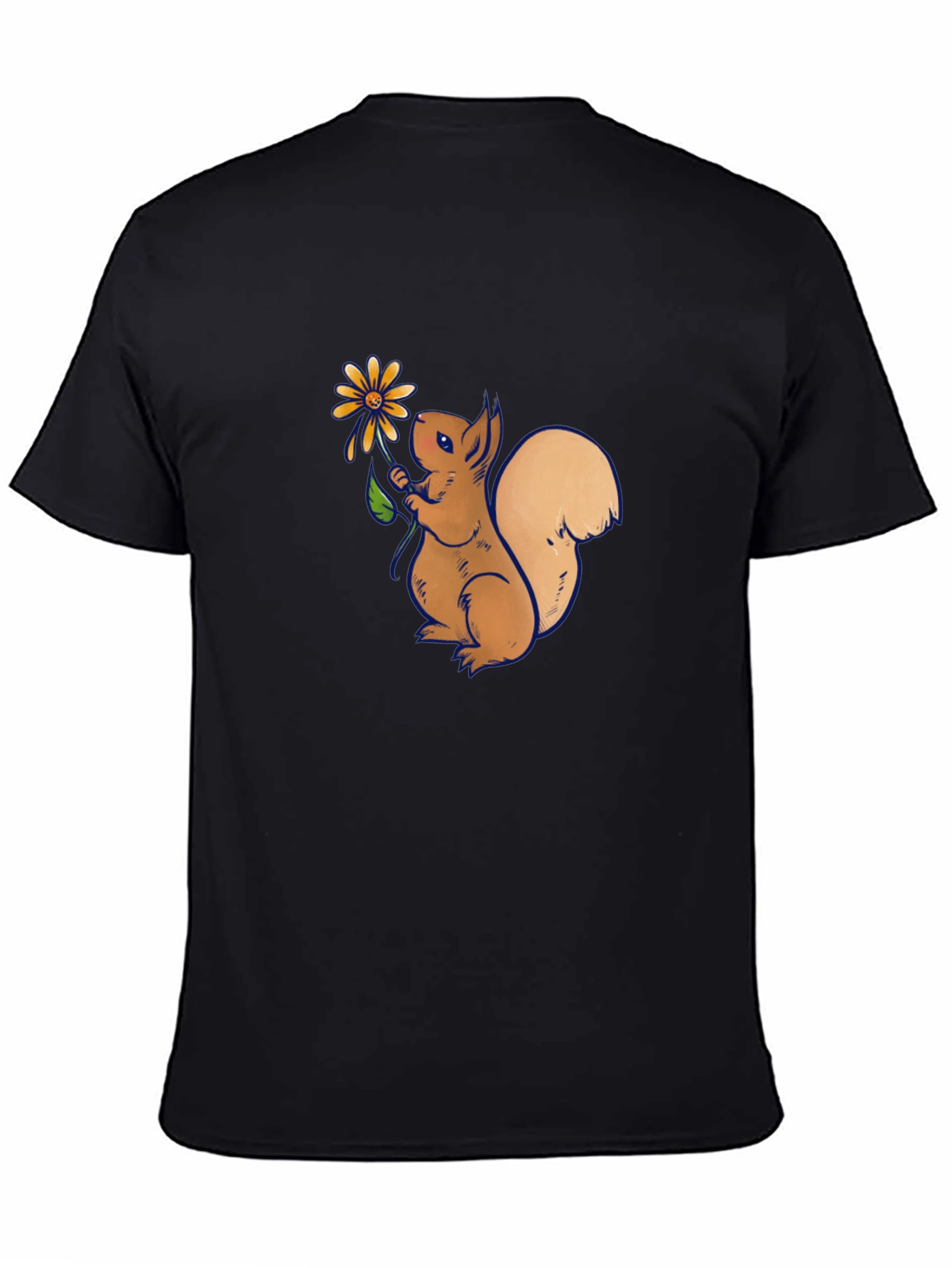 Squirrel Holding Flower Graphic T-Shirt