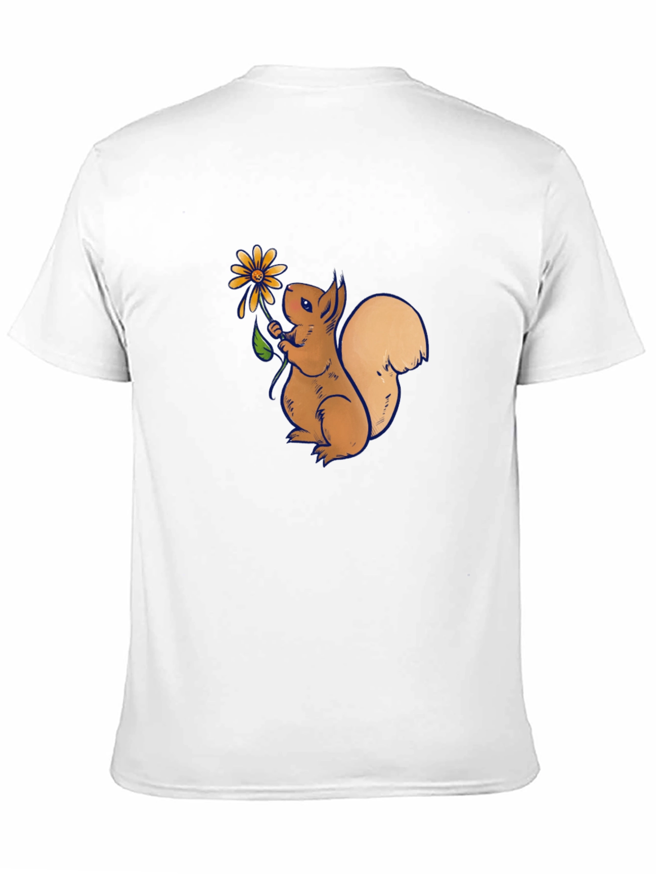 Squirrel Holding Flower Graphic T-Shirt