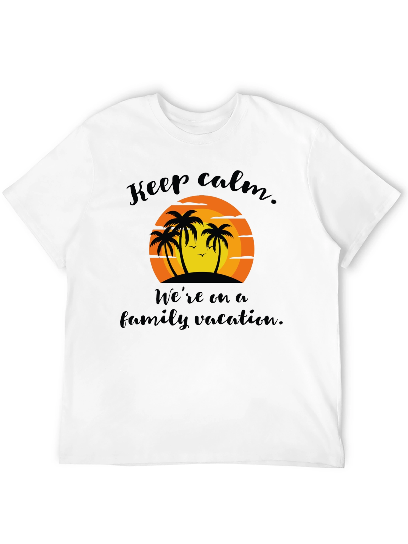 Keep Calm Family Vacation Black T-Shirt