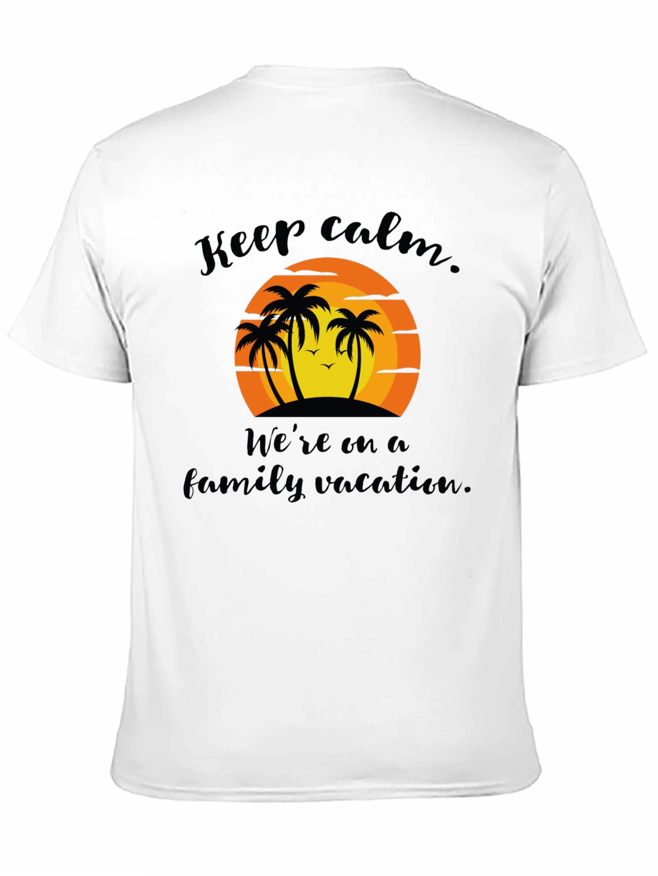 Keep Calm Family Vacation Black T-Shirt