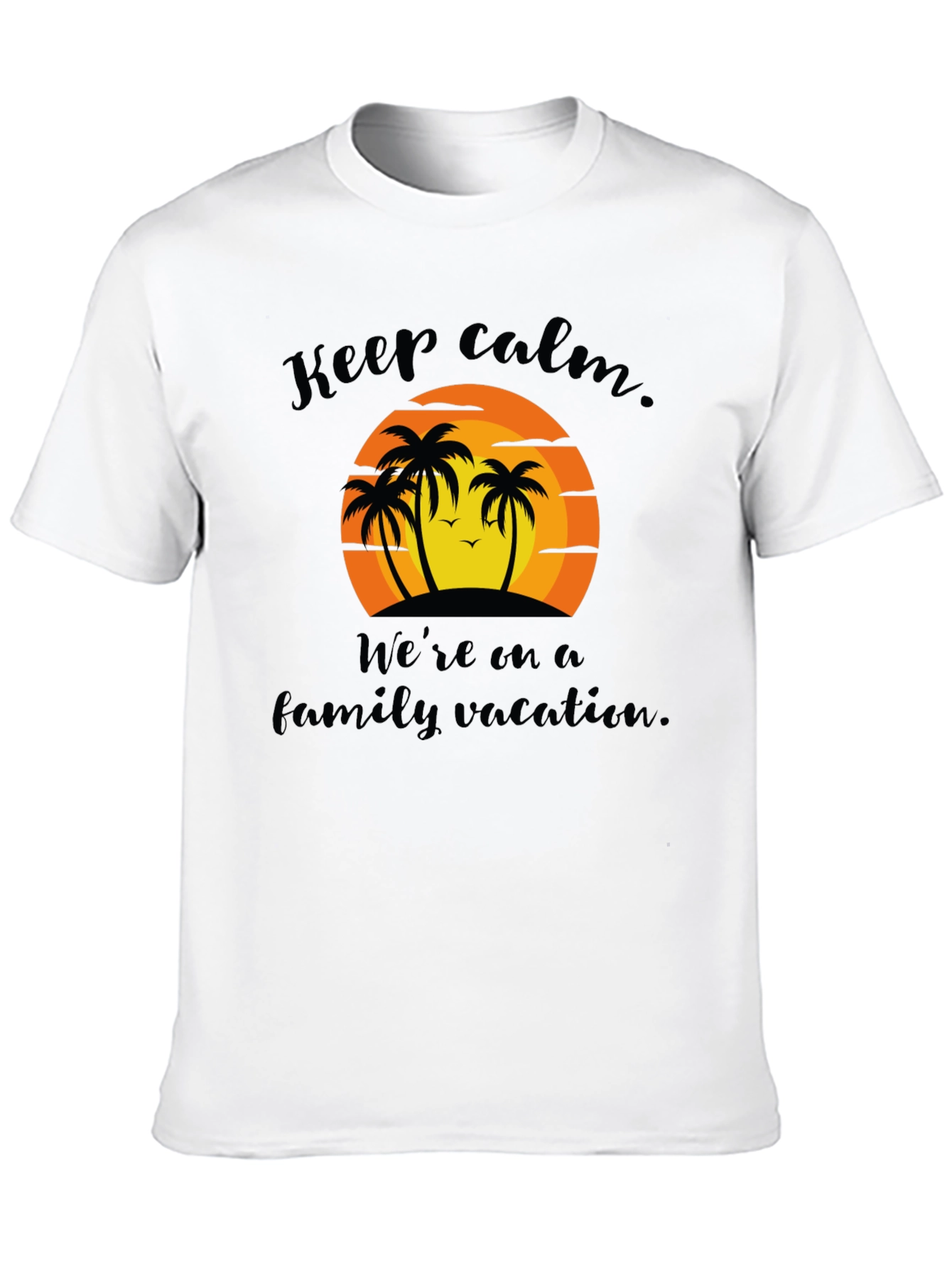 Keep Calm Family Vacation Black T-Shirt