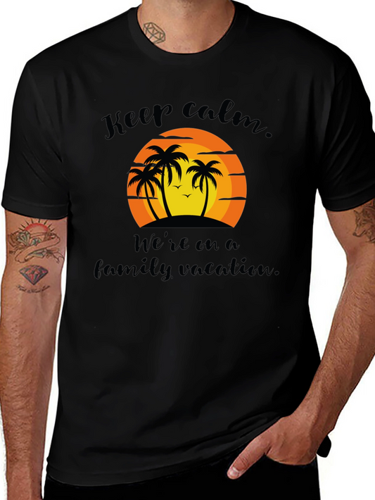 Keep Calm Family Vacation Black T-Shirt