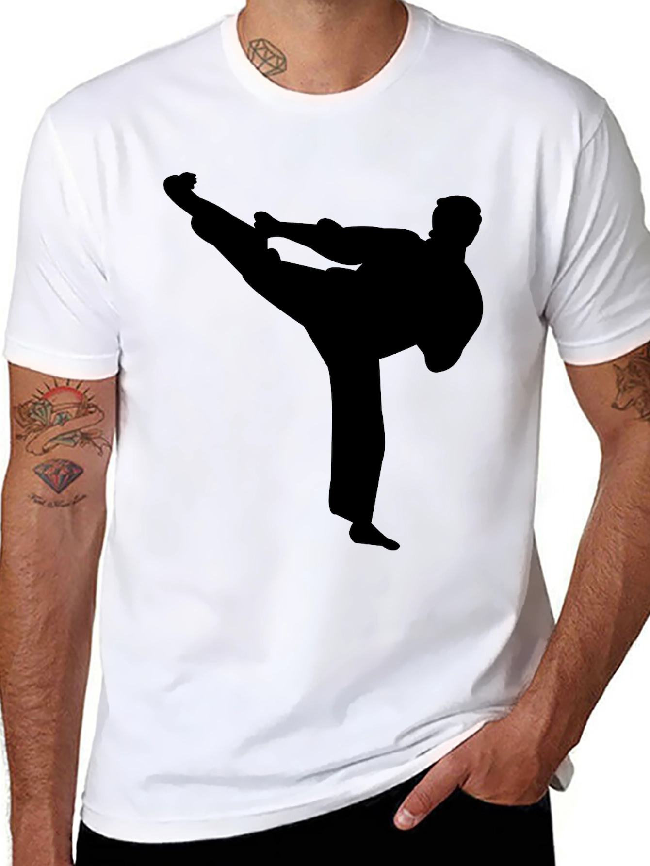 Karate Silhouette Black T-Shirt
