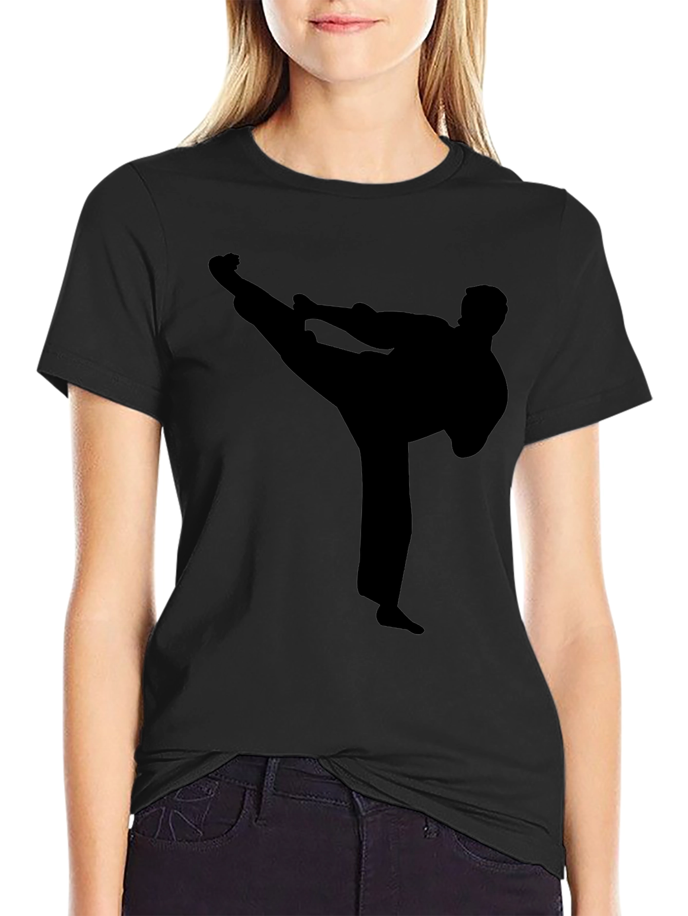 Karate Silhouette Black T-Shirt