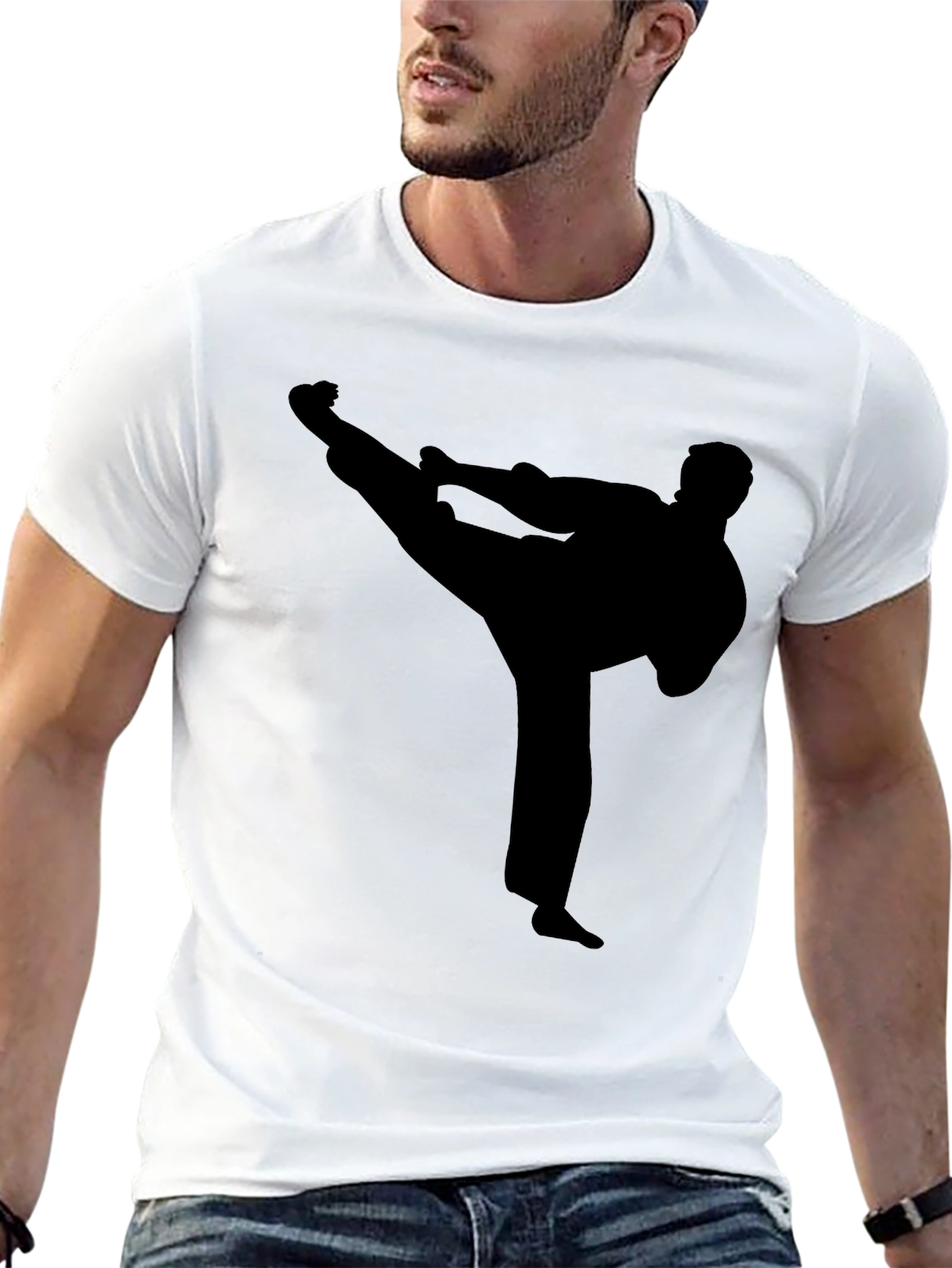 Karate Silhouette Black T-Shirt