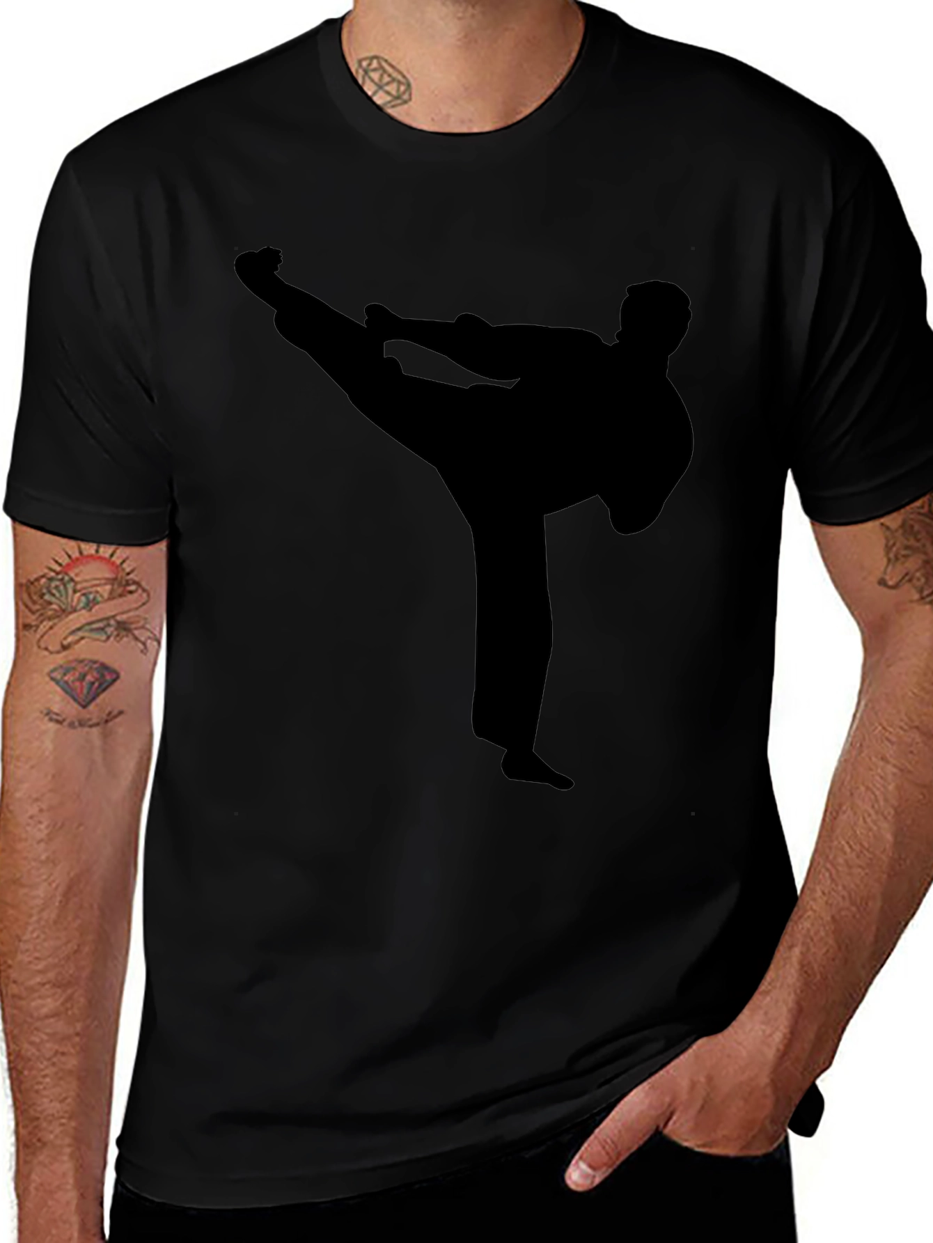 Karate Silhouette Black T-Shirt