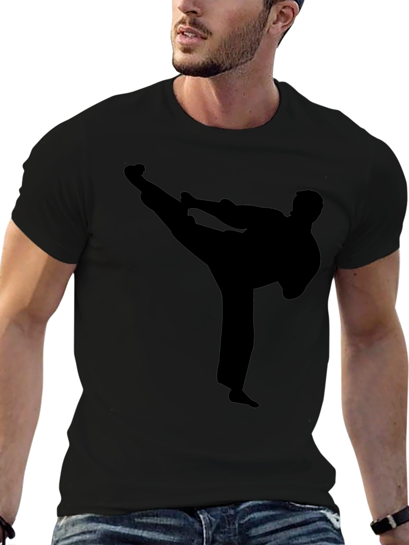 Karate Silhouette Black T-Shirt