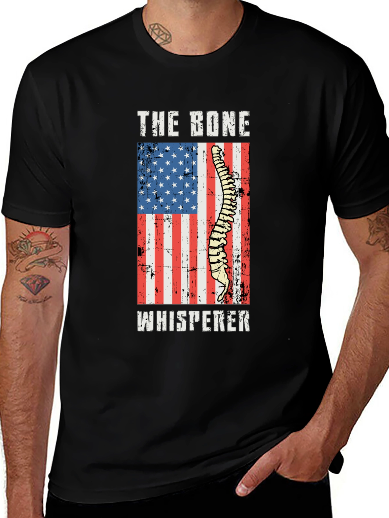 Bone Whisperer USA Flag Graphic T-Shirt