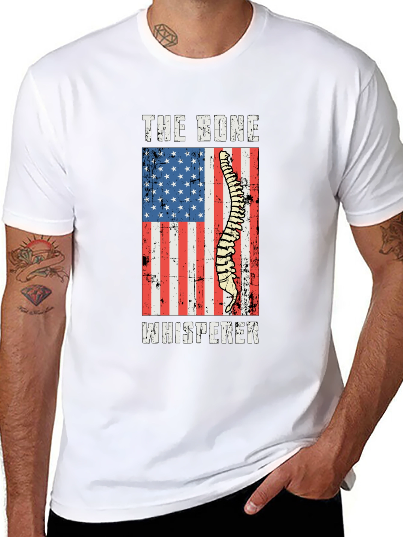 Bone Whisperer USA Flag Graphic T-Shirt