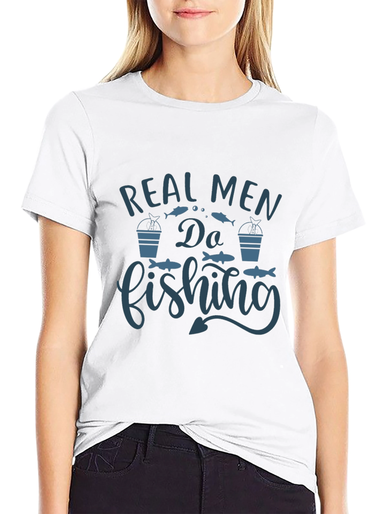 Real Men Do Fishing Graphic T-Shirt