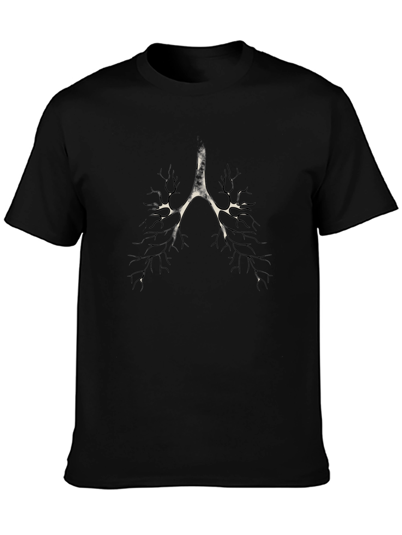Anatomical Lungs Graphic T-Shirt - Black