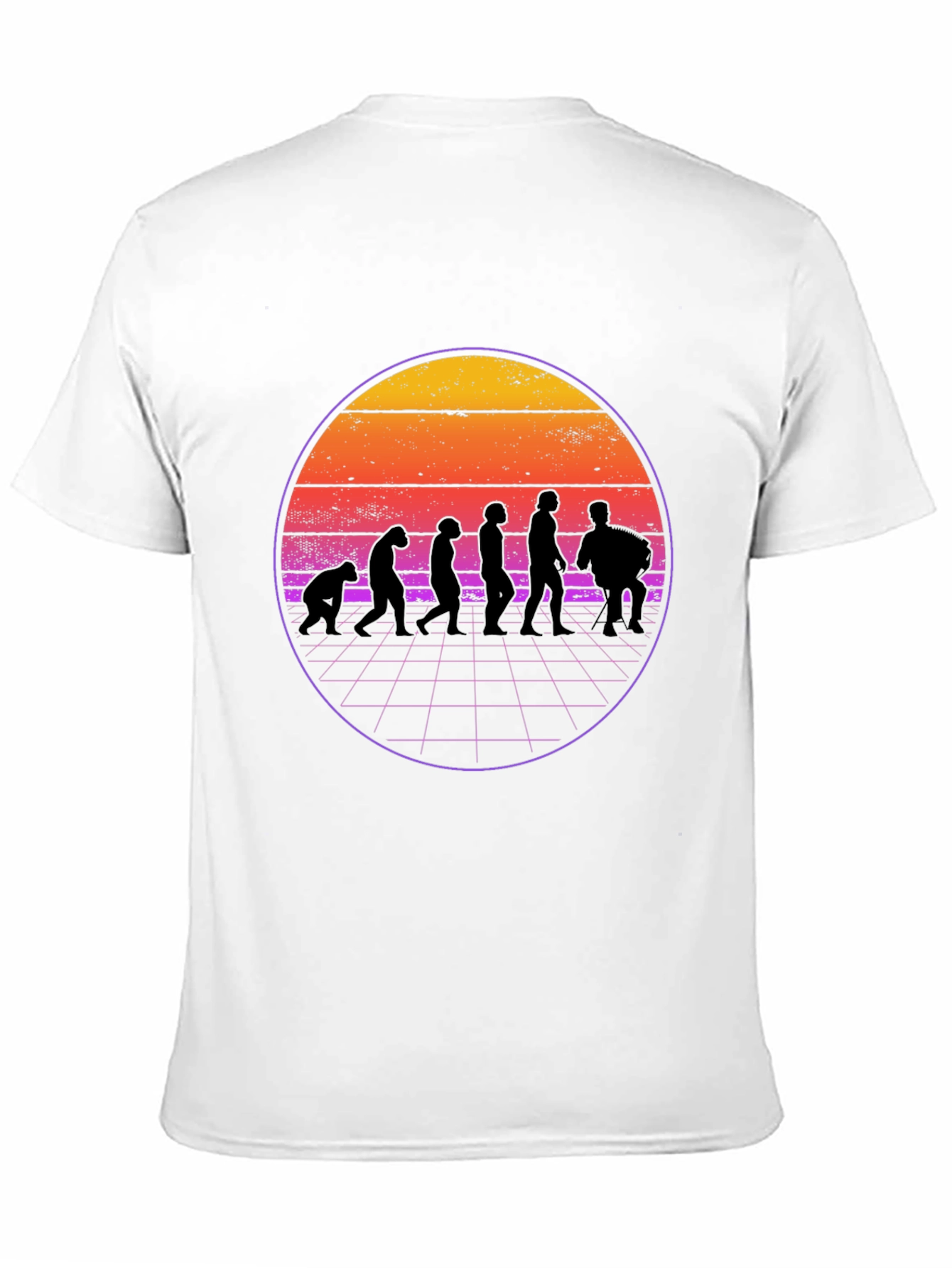 Retro Evolution T-Shirt - Mens Black Crew Neck Tee